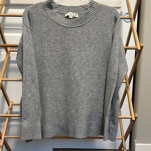 LOFT Heather Gray Crew Neck Sweater